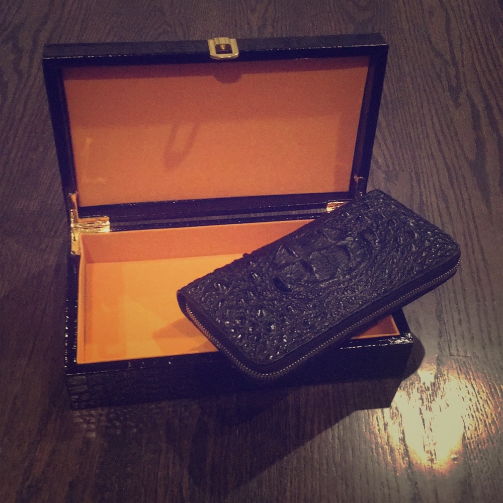 Black Leather Clutch